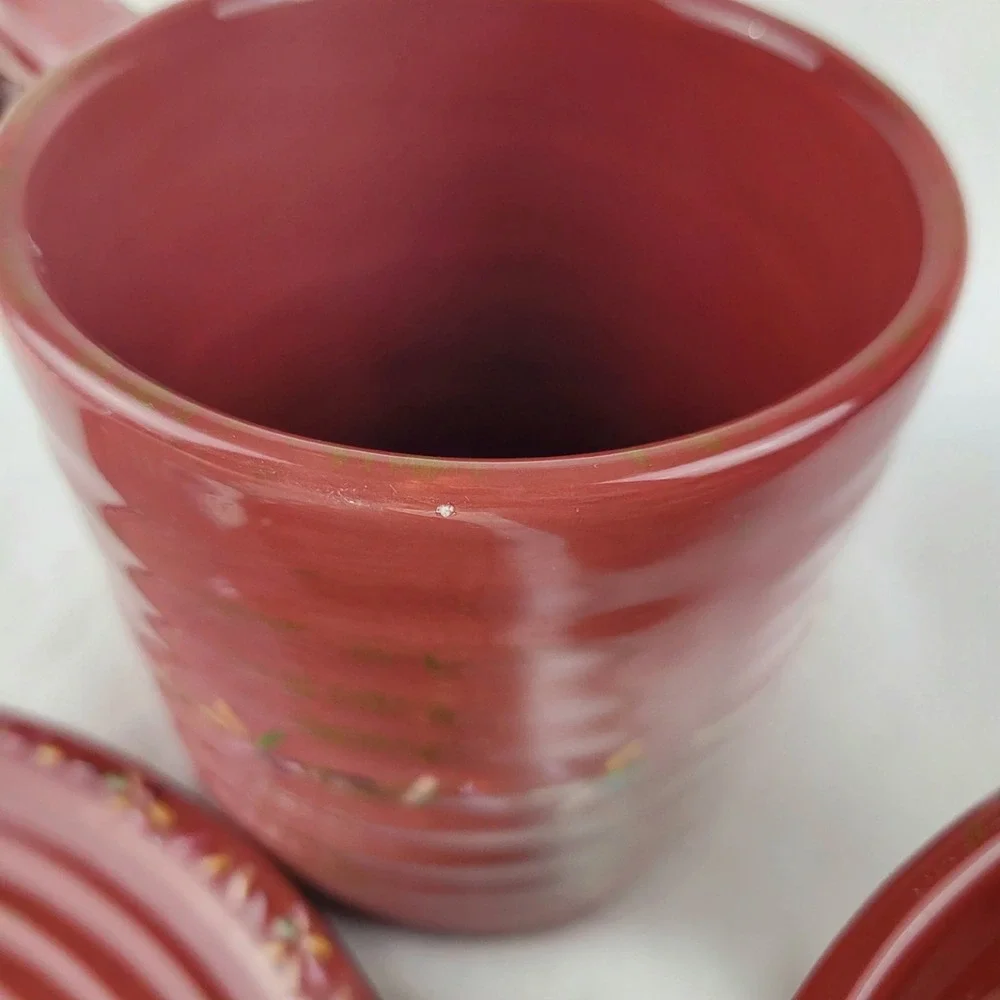 Tracy Porter Jingle Bell Snowman Red Ceramic Mug Bowl Plate 3 Piece Set